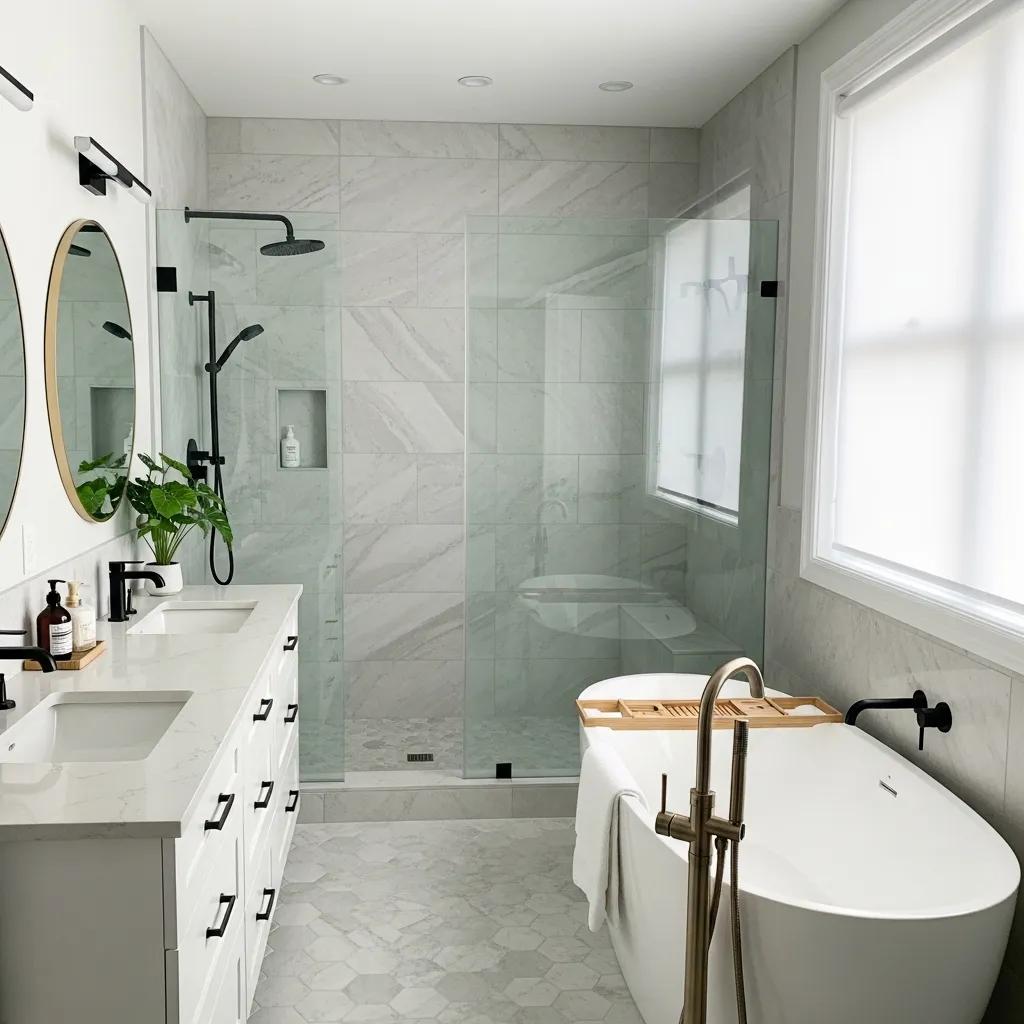 Luxurious bathroom renovation in Prescott with modern fixtures and elegant design